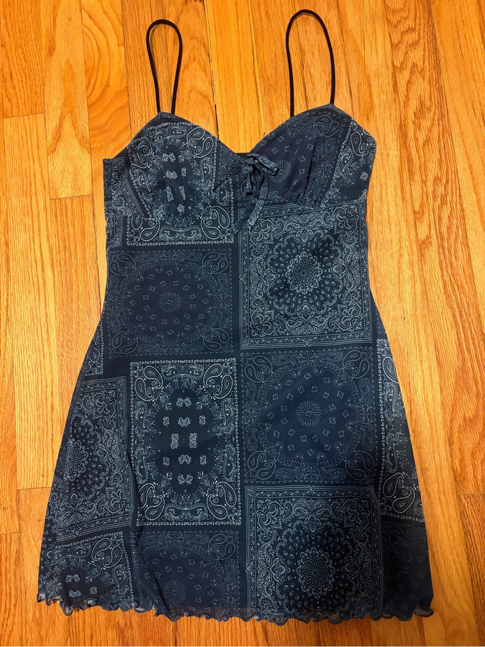 Urban Outfitters Navy Bandana Print Mini Dress